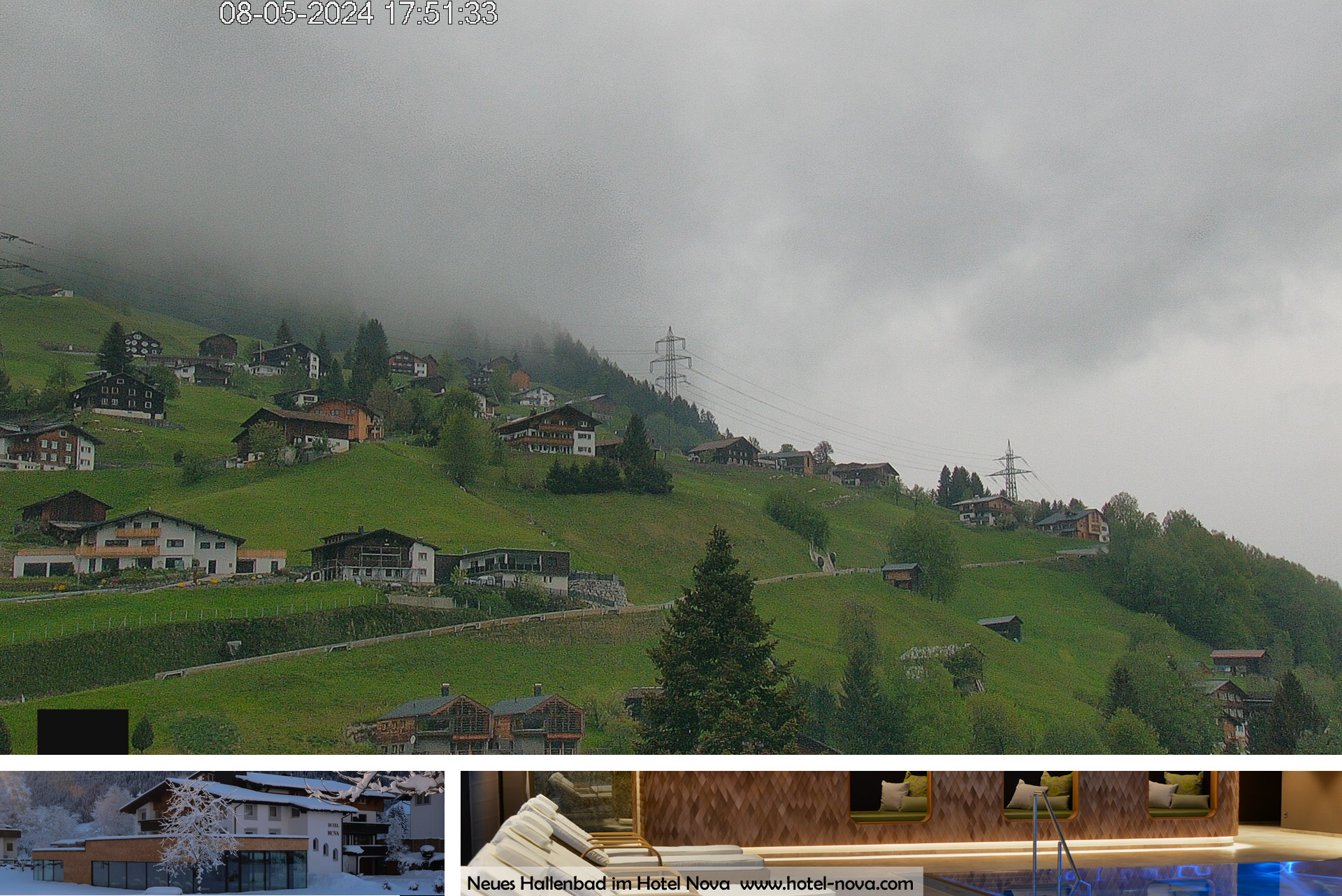 Panorama Webcam Hotel Nova an der Silvretta - Blick auf Gaschurn Berg