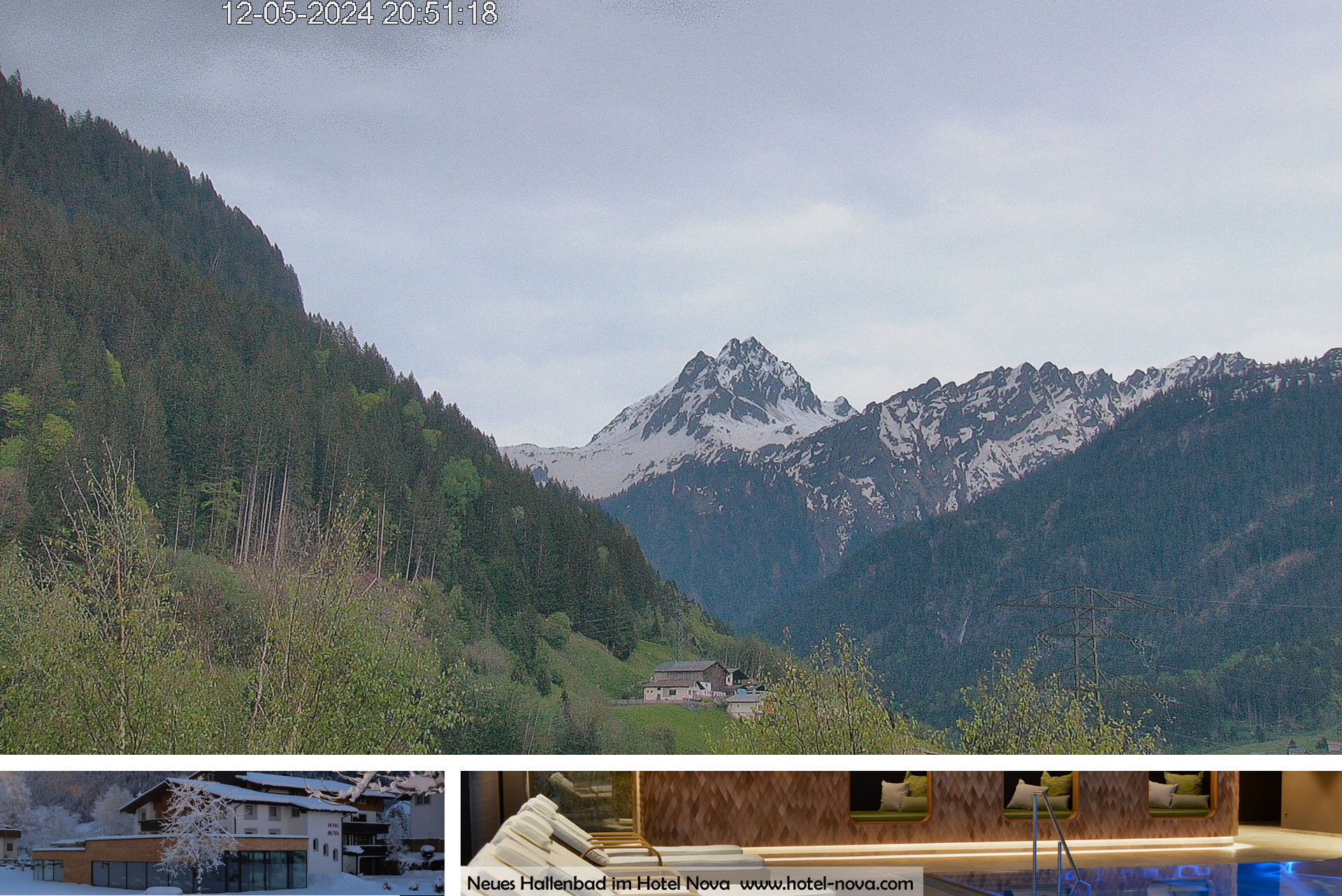 Panorama Webcam Hotel Nova an der Silvretta - Blick auf die Zamangspitze